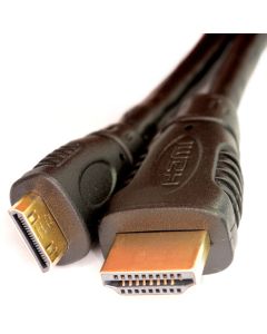 Mini HDMI Type C Male Plug to HDMI Male Cable Lead GOLD 1m