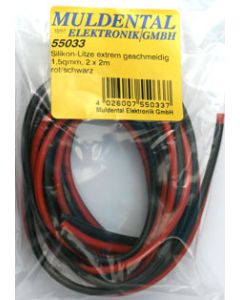 Cavo flex wire silicone, red, black, 6,0 mm CW55063