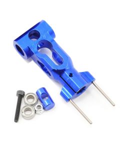 E-Flite EFLH1422A Blade 400 Aluminum Head Block/Rotor Housing Set Blue NO BRAKE DISK
