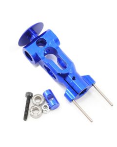 E-Flite EFLH1422A Blade 400 Aluminum Head Block/Rotor Housing Set Blue