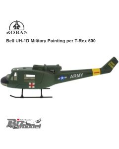 Fusoliera Roban Bell UH-1D Military Painting per T-Rex 500