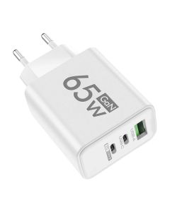 Caricatore GaN 65W Fast Charger 2x USB-C - 1USB A